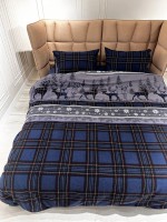 Постельное белье First Choice Flannel Happiness NavyBlue полуторный 160х220 — изображение 2