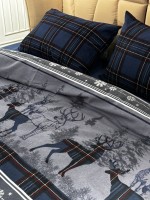 Постельное белье First Choice Flannel Happiness NavyBlue полуторный 160х220 — изображение 3