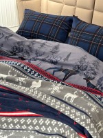 Постельное белье First Choice Flannel Happiness NavyBlue полуторный 160х220 — изображение 5