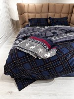 Постельное белье First Choice Flannel Happiness NavyBlue полуторный 160х220 — изображение 6
