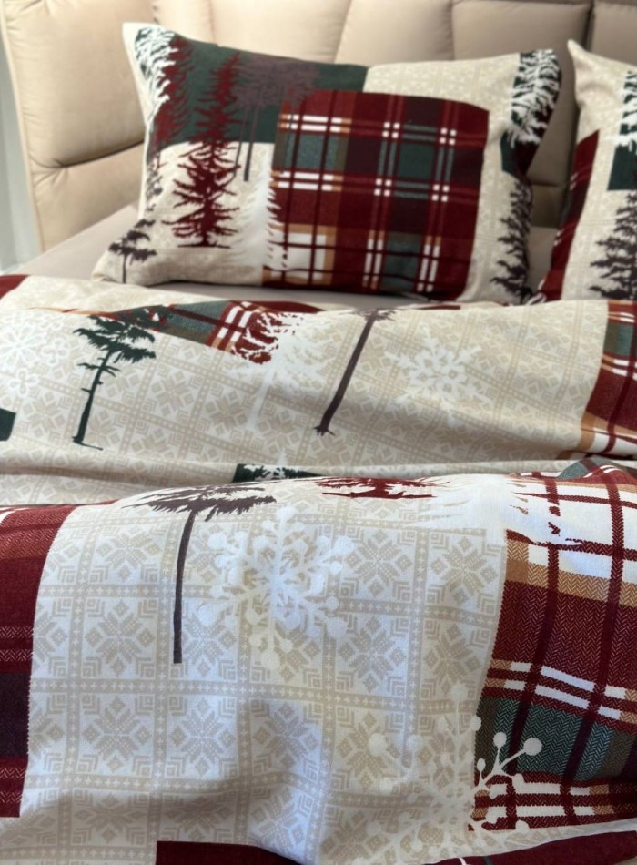 Постільна білизна First Choice фланель Winter beige полуторний 160х220 - Зображення 2