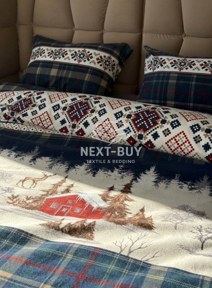 Постільна білизна First Choice фланель Nature navy полуторний 160х220 - Зображення 8