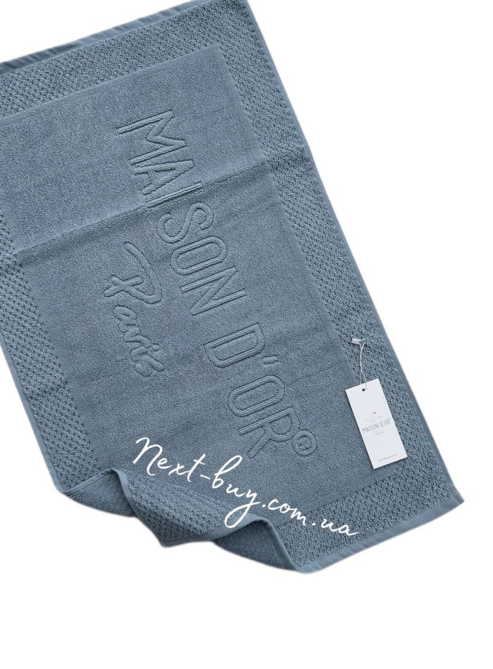 Натуральный коврик-полотенце для ног Maison D'or Bathmat blue — изображение 2