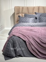 Теплий плюшевий плед Colorful шарпей бузковий полуторний 160х210 - Зображення 5