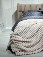 Теплий плюшевий плед Colorful шарпей кремовий полуторний 160х210 - Зображення 5