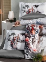 Постільна білизна First choice Tiger 3D Satin евро 200х220 - Зображення 2
