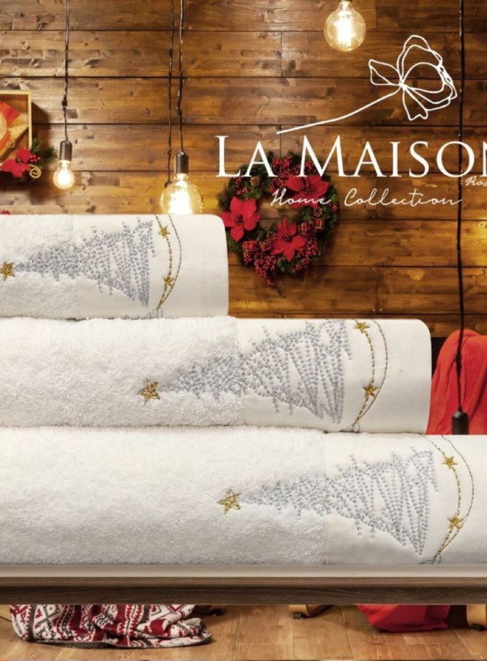 Новогодний набор махровых полотенец La Maison Christ 3шт. + ароматический спрей — изображение 8