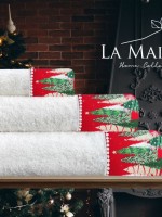 Новогодний набор махровых полотенец La Maison Clara 3шт. + ароматический спрей — изображение 7