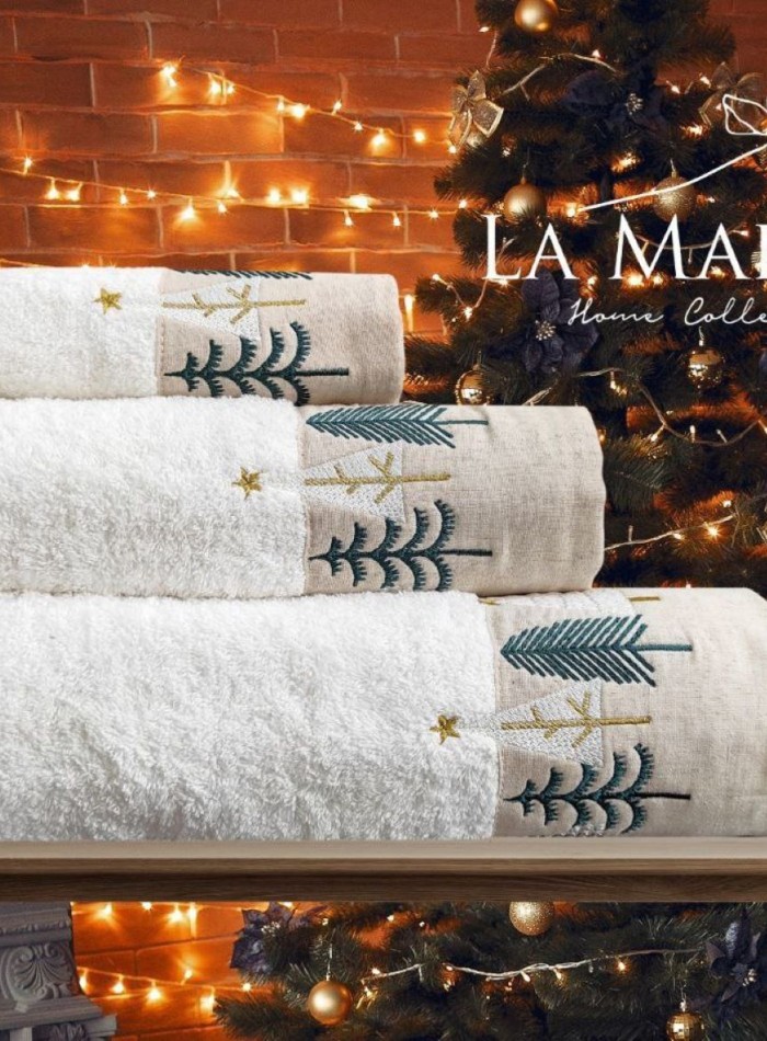 Новогодний набор махровых полотенец La Maison Holly 3шт. + ароматический спрей — изображение 8