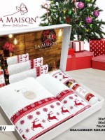 Новогодний набор махровых полотенец La Maison Joy 3шт. + ароматический спрей — изображение 8