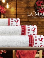 Новогодний набор махровых полотенец La Maison Joy 3шт. + ароматический спрей — изображение 7