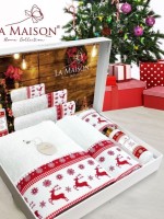 Новогодний набор махровых полотенец La Maison Joy 3шт. + ароматический спрей — изображение 6
