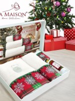 Новогодний набор махровых полотенец La Maison Merry 3шт. + ароматический спрей — изображение 4