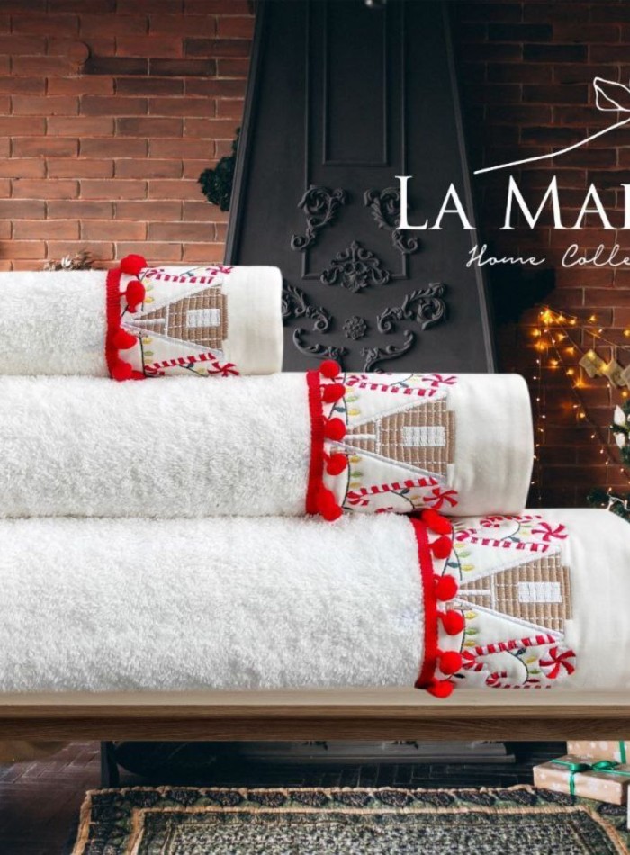 Новогодний набор махровых полотенец La Maison Missy 3шт. + ароматический спрей — изображение 7
