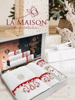 Новогодний набор махровых полотенец La Maison Missy 3шт. + ароматический спрей — изображение 6