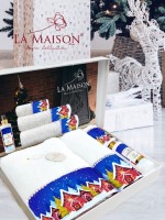 Новогодний набор махровых полотенец La Maison Santa 3шт. + ароматический спрей