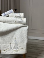 Новогодний набор махровых полотенец La Maison Christ 3шт. + ароматический спрей — изображение 6