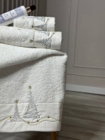 Новогодний набор махровых полотенец La Maison Christ 3шт. + ароматический спрей — изображение 3