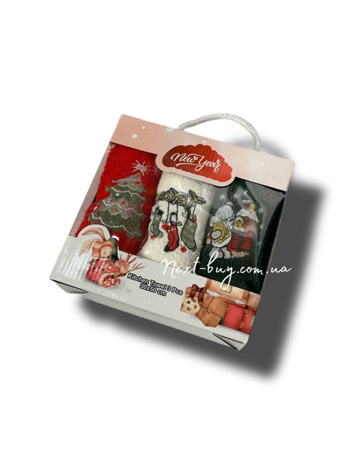 Набір кухонних рушників Gulcan Christmas 3шт. 30х50см - Зображення 3