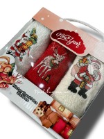 Набір кухонних рушників Gulcan Merry Christmas 3шт. 30х50см - Зображення 2