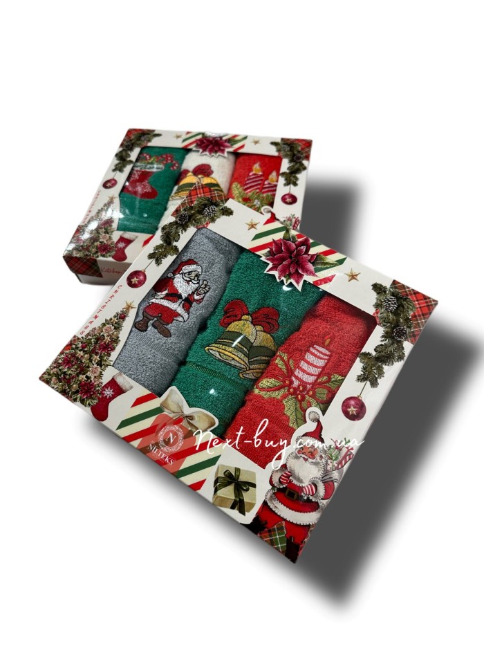 Набір кухонних рушників Nilteks Christmass 3шт 40х60см - Зображення 2