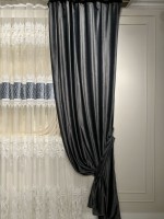 Штора оксамит Velvet антрацит - Зображення 4