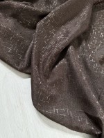 Штора лляна Len з візерунком коричнева - Зображення 3