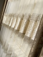 Тюль грек сітка Style коричневий з бежевим Туреччина - Зображення 5