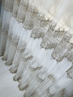 Тюль сітка Gypsophila з коричневим візерунком Туреччина - Зображення 4