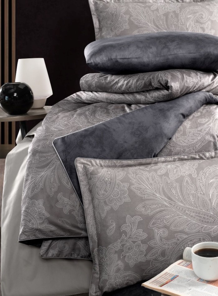 Постільна білизна Giselle Cobalt La Romano premium сатин евро 200х220 - Зображення 2