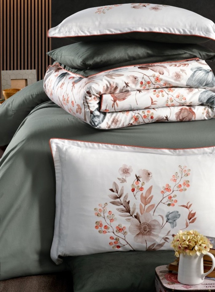 Постільна білизна Madena Beige La Romano premium сатин евро 200х220 - Зображення 2