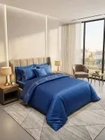Постільна білизна Maison D'or Maison Deluxe blue 200x220см сатин з вишивкою - Зображення 2