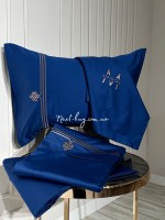 Постільна білизна Maison D'or Maison Deluxe blue 200x220см сатин з вишивкою
