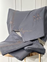 Постільна білизна Maison D'or Maison Deluxe grey-beige 200x220см сатин з вишивкою - Зображення 2