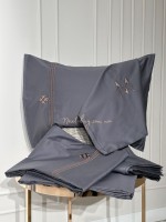 Постільна білизна Maison D'or Maison Deluxe grey-beige 200x220см сатин з вишивкою - Зображення 4