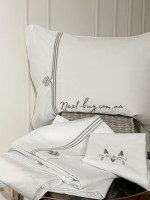 Постельное белье Maison D'or Maison Deluxe white-grey 200x220см сатин с вышивкой