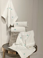 Maison D'or Micro Cotton Soft Embroidery набір бавовняних рушників 4шт white-mint
