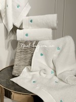 Maison D'or Micro Cotton Soft Embroidery набір бавовняних рушників 4шт white-mint - Зображення 3