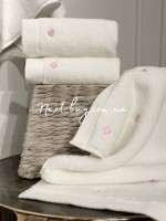 Maison D'or Micro Cotton Soft Embroidery набор хлопковых полотенец 4шт white-pink — изображение 3