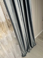 Штора оксамит Velvet сіра - Зображення 6
