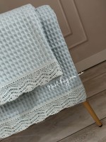 Набор вафельных полотенец Febo Waffle gipurs grey 2шт. — изображение 4