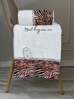 Набор махровых полотенец LuiSa из 2шт. Tiger stripes белый Турция — изображение 3