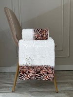 Набор махровых полотенец LuiSa из 2шт. Tiger stripes белый Турция