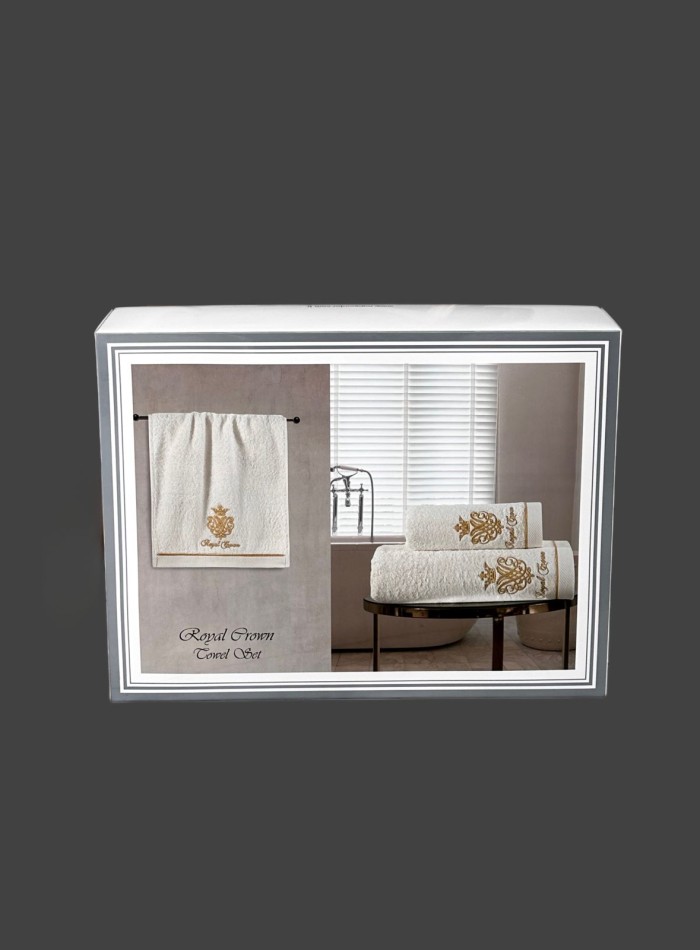 Maison D'or Royal crown white набір махрових рушників 3 шт. із вишивкою - Зображення 5