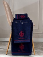 Maison D'or Royal crown navy набір махрових рушників 3 шт. із вишивкою - Зображення 5
