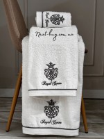 Maison D'or Royal crown white набір махрових рушників 3 шт. із вишивкою - Зображення 4