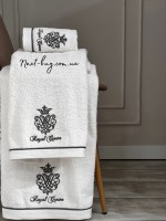 Maison D'or Royal crown white набір махрових рушників 3 шт. із вишивкою - Зображення 2