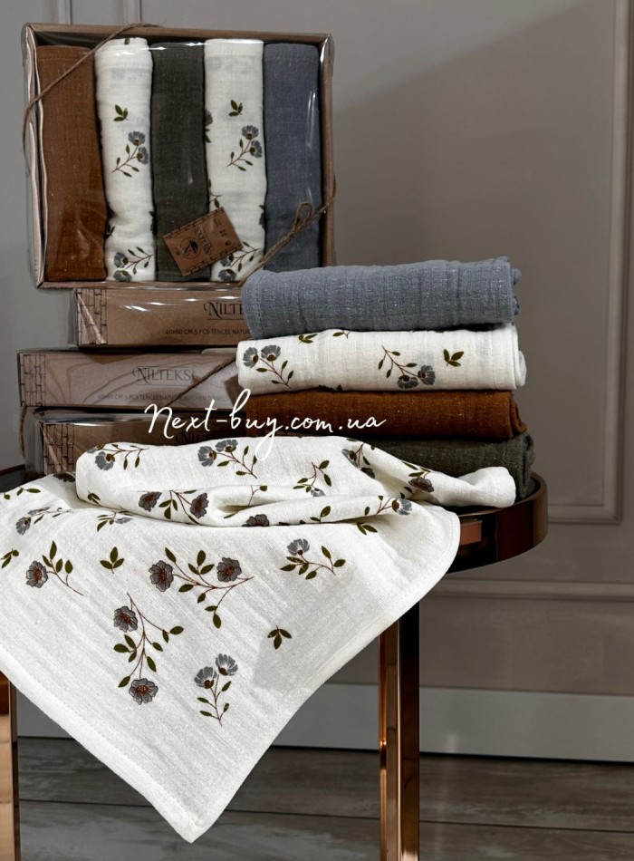 Набор кухонных полотенец Nilteks Flax tencel 5 шт. 40х60 — изображение 4