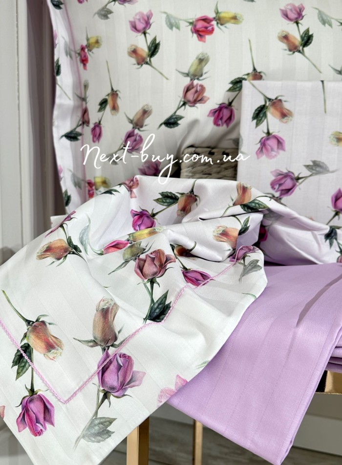 Maison Dor Rose Dream lilac постільна білизна 200x220см сатин жакард - Зображення 4