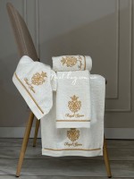 Maison D'or Royal crown ecru набір махрових рушників 4 шт 30х50 із вишивкою